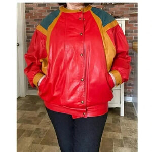 Vintage - Dolman 80’s Oversized Leather Bomber Jacket